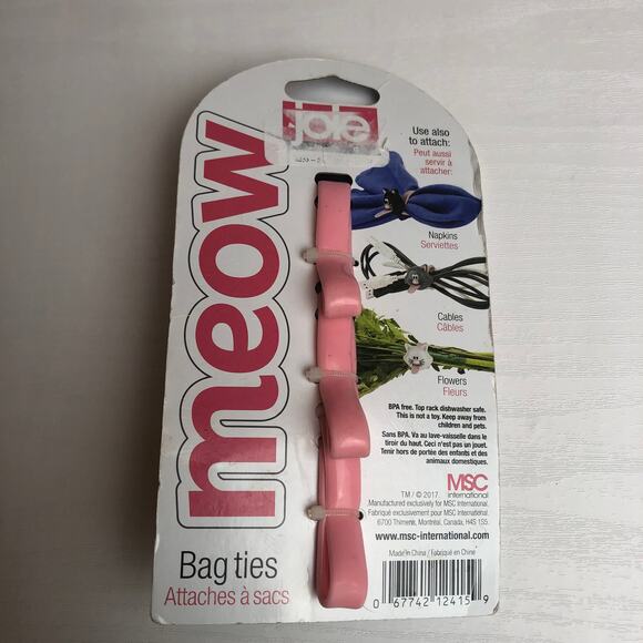 Joie Inc Meow Silicone Kitty Cat Kitten Bag Cable Ties for Organization - Picture 6 of 7